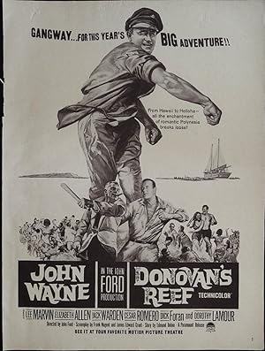 Imagen del vendedor de Donovan's Reef Trade Print Ad 1963 John Wayne, Lee Marvin a la venta por AcornBooksNH