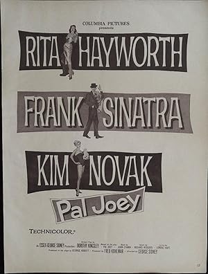 Bild des Verkufers fr Pal Joey Trade Print Ad 1957 Rita Hayworth, Frank Sinatra, Kim Novak zum Verkauf von AcornBooksNH