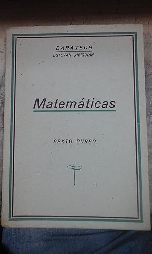 Imagen del vendedor de MATEMTICAS. Sexto Curso de Bachillerato (Zaragoza, 1944) a la venta por Multilibro