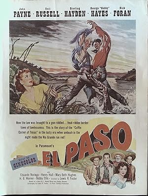 Image du vendeur pour El Paso Trade Print Ad 1949 John Payne, Gail Russell, Sterling Hayden mis en vente par AcornBooksNH