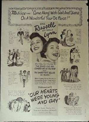 Imagen del vendedor de Our Hearts were Young and Gay Trade Print Ad 1944 Gail Russell, Diana Lynn a la venta por AcornBooksNH