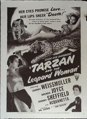 Tarzan and the Leopard Woman Trade Print Ad 1946 Johnny Weissmuller
