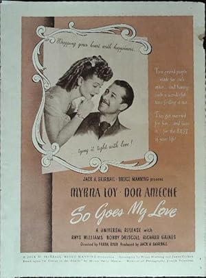Image du vendeur pour So Goes My Love Trade Print Ad 1946 Myrna Loy, Don Ameche, Rhys Williams mis en vente par AcornBooksNH