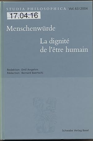 Bild des Verkufers fr Menschenwrde - La dignit de l'tre humain zum Verkauf von avelibro OHG