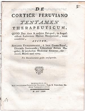 De Cortice Peruviano Tentamen Therapeuticum, Quod Deo duce & auspice Dei-parâ, in Augustissimo Lu...