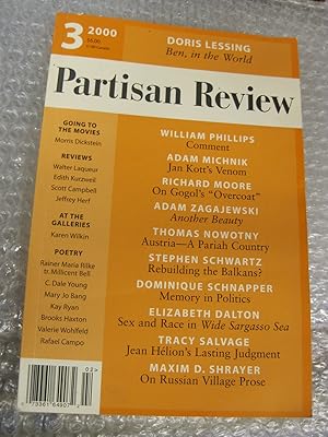 Image du vendeur pour Partisan Review, Volume 67, Number 3 (LXVII; #3 2000) - includes Ben in the World by Doris Lessing mis en vente par Stony Hill Books