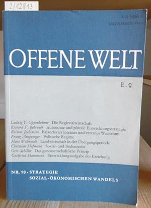 Seller image for Offene Welt. Zeitschrift fr Wirtschaft, Politik und Gesellschaft. Heft 90: Strategie sozial-konomischen Wandels. for sale by Versandantiquariat Trffelschwein