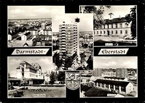 Imagen del vendedor de Ansichtskarte / Postkarte Eberstadt Darmstadt in Hessen, Sdstadt, KLiniken, Rathaus, Nordwestl. Teil der Stadt a la venta por akpool GmbH