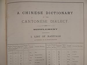 A Chinese Dictionary in the Cantonese Dialect - Supplement
