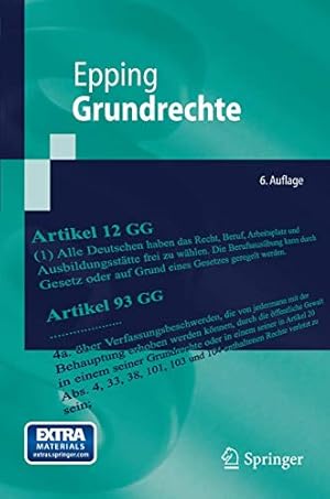 Bild des Verkufers fr Grundrechte (Springer-Lehrbuch) zum Verkauf von Gabis Bcherlager