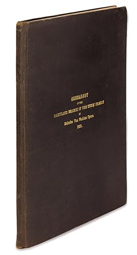 Genealogy of the Maryland Branch of the Tyson Family. [bound, printed typescript]