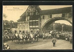 Image du vendeur pour Ansichtskarte Hamburg, 16. Bundesschiessen 1909, Festzug, Hamburger Sport und Polo-Club mis en vente par Bartko-Reher