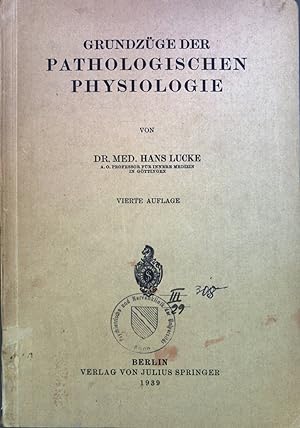 Bild des Verkufers fr Grundzge Der Pathologischen Physiologie. zum Verkauf von books4less (Versandantiquariat Petra Gros GmbH & Co. KG)