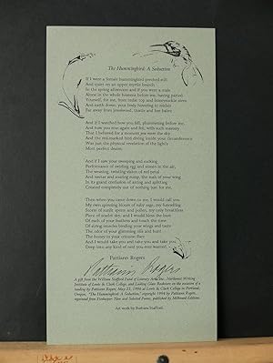 The Hummingbird: A Seduction (Broadside)