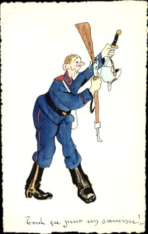 Bild des Verkufers fr Ansichtskarte / Postkarte Soldat gibt seine Waffe und Schutzhelm zurck zum Verkauf von akpool GmbH