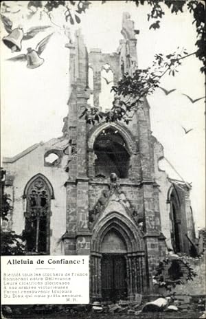 Image du vendeur pour Ansichtskarte / Postkarte Frankreich, Allelluia de Confiance, Zerstrte Kirche, Glocken mis en vente par akpool GmbH