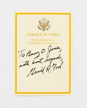 A Presidential bookplate inscribed and signed by Gerald Ford 'To Barry O. Jones, with best regard...