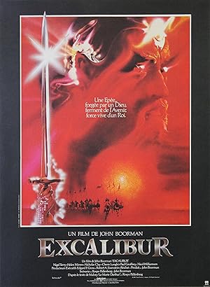 "EXCALIBUR" Réalisé par John BOORMAN en 1981 avec Nigel TERRY / Affiche originale française entoi...