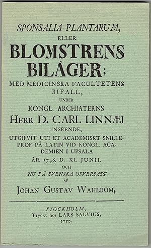 Bild des Verkufers fr Sponsalia Plantarum eller Blomstrens Bilger. zum Verkauf von Antiquaria Bok & Bildantikvariat AB
