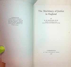 Imagen del vendedor de The Machinery of Justice in England (Douglas Fairbanks Jr.'s copy) a la venta por Stanley Louis Remarkable Books