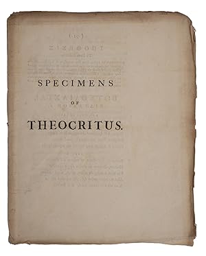 Specimens of Theocritus.