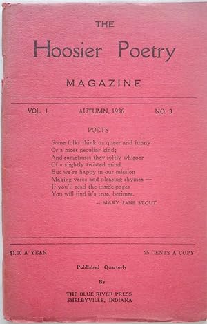 Imagen del vendedor de The Hoosier Poetry Magazine. Autumn, 1936. Volume 1, Number 3 a la venta por Mare Booksellers ABAA, IOBA