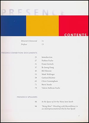 Seller image for Presence (Speedball Art Museum Project: Fuchs, Gertsch, Henson, Richter for sale by Diatrope Books