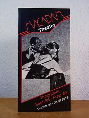 Bild des Verkufers fr Macadam-Theater, Deichstrae, Hamburg. Programm September 1988 bis Februar 1989 zum Verkauf von Antiquariat Weber
