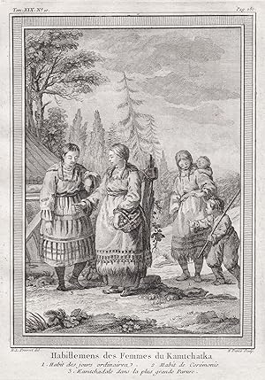 Seller image for Habillemens des Femmes du Kamtchatka" - Kamtchatka native people Russia Russland Russie for sale by Antiquariat Steffen Vlkel GmbH