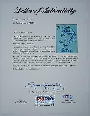 CHARLES SCHULZ SIGNED LARGE ORIGINAL FRAMED DRAWING OF LUCY~W. PSA/DNA CERT.: CHARLES SCHULZ