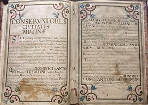 Cittadinanza Modenese. Documento originale rilasciato dai Conservatores Civitates Mutinae ai frat...