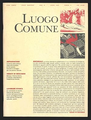 Luogo comune. Rivista bimenstrale. Anno III, numero 4, giugno 1993