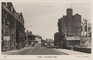 Blackburn Road Lancashire Church Traffic Sign Real Photo Postcard