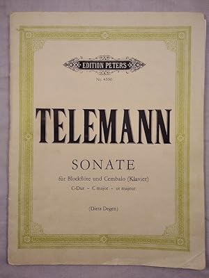 Image du vendeur pour Sonate fr Blockflte und Cembalo (Klavier). C-Dur - C maior - ut majeur. mis en vente par KULTur-Antiquariat