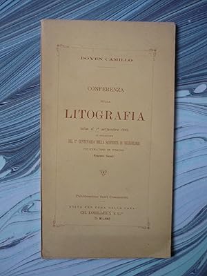 Conferenza sulla litografia letta il 1° settembre 1895 in occasione del 1° centenario della scope...
