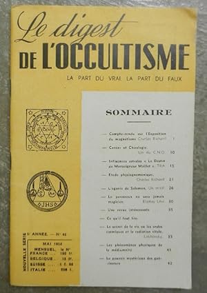 Le digest de l'occultisme. La part du vrai, la part du faux. 5e année, N° 40, mai 1954.