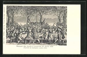 Ansichtskarte Lausanne, Banquet des Jordils 1791