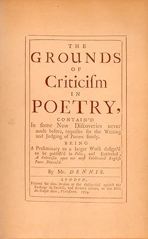 Bild des Verkufers fr The Grounds of Criticism in Poetry zum Verkauf von San Francisco Book Company