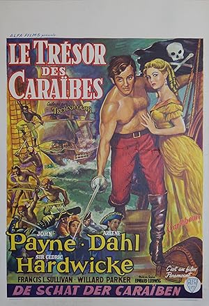 "LE TRÉSOR DES CARAÏBES (CARIBBEAN)" Réalisé par Edward LUDWIG en 1952 avec John PAYNE, Arlene DA...