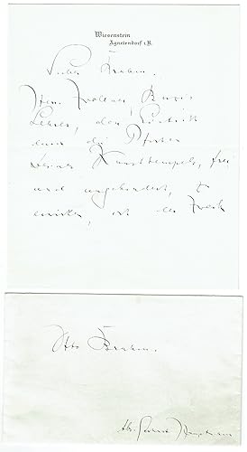 Imagen del vendedor de Eigenh. Brief mit Unterschrift. a la venta por Kotte Autographs GmbH