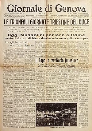 Seller image for Quotidiano - Giornale di Genova N.262 Trionfali giornate Triestine del Duce 1938 for sale by Chartaland