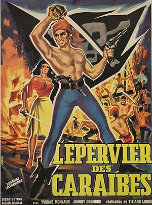 "L'ÉPERVIER DES CARAIBES" Réalisé par Piero REGNOLI en 1961 avec Yvonne MONLAUR, Johnny DESMOND /...