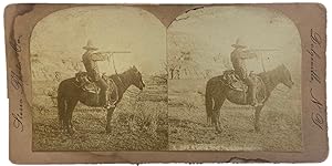 Original photograph of Texas Ranger Taking Aim While on his Horse - circa 1880