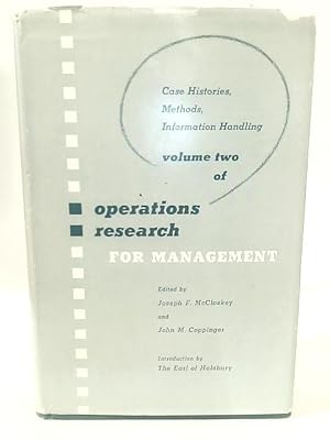 Bild des Verkufers fr Operations Research for Management. Vol. II zum Verkauf von World of Rare Books