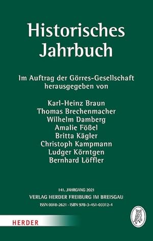 Seller image for Historisches Jahrbuch. Im Auftrag der Grres-Gesellschaft. 141. Jahrgang 2021. for sale by A43 Kulturgut