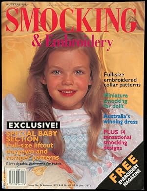 Bild des Verkufers fr Australian smocking and embroidery. Issue No. 24, Autumn 1993. zum Verkauf von Lost and Found Books