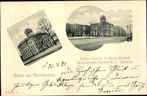 Ansichtskarte / Postkarte Berlin Charlottenburg, Füsilier-Kasernen d. Königin Elisabeth, Garde Gr...