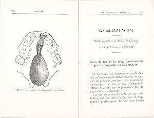 Restaurations prothétiques faites dans les hôpitaux de Paris, précédées de l'hygiène de la bouche.