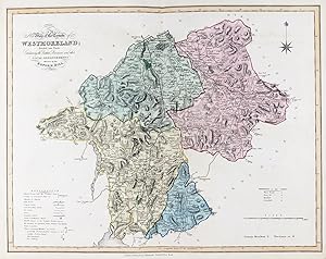 Bild des Verkufers fr New Map of the County of Westmoreland; Divided into Wards; Containing the District Divisions and other Local Arrangements effected by the Reform Bill" - Westmorland Ambleside Kendal Windermere zum Verkauf von Antiquariat Steffen Vlkel GmbH