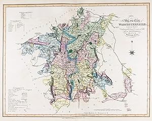 "New Map of the County of Worcestershire; Divided into Hundreds; Containing the District Division...
